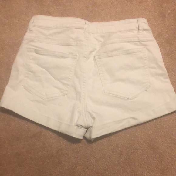 White H&M Shorts!!! 10$ (Tinted Light Blue) - Picture 2 of 4